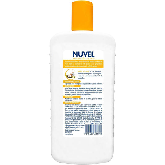 Nuvel Crema Corporal Hidratante con Aceite de Coco, 750 ml | Hidratación Profunda para Cuidado Facial y Corporal | Crema Humectante para Piel Seca o Grasa