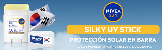 Silky UV Stick NIVEA SUN Protector Solar Facial en Barra FPS50+ Acabado invisible 15g