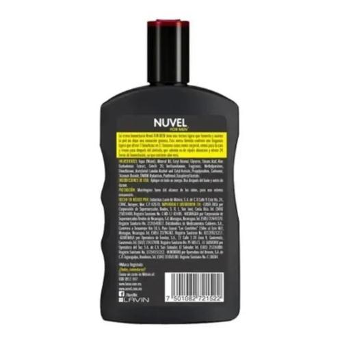 Crema Corporal Nuvel para hombre 3 En 1 Cara, Despues de Afeitar Y Cuerpo 470ml.