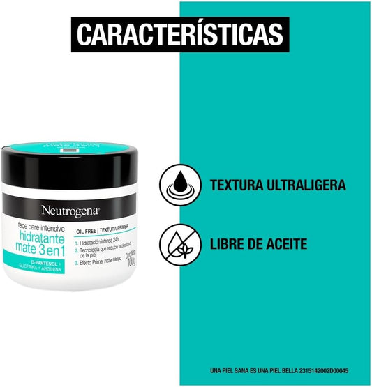 Crema Hidratante Neutrogena Face Care Intensive Facial Mate 3 en 1 D-Pantenol 100g