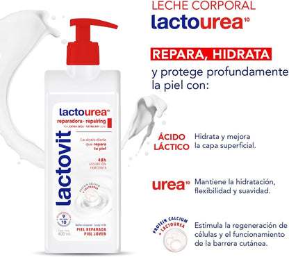 Lactovit - Crema Corporal Lactourea - Hidratante y Reparadora - 400 ml