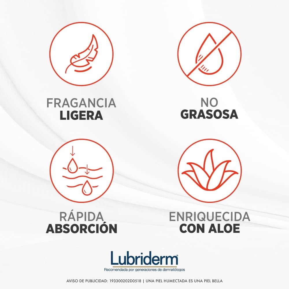 Lubriderm Men Crema Hidratante Ligera 400ml para Cara y Cuerpo Enriquecida con Aloe y Minerales