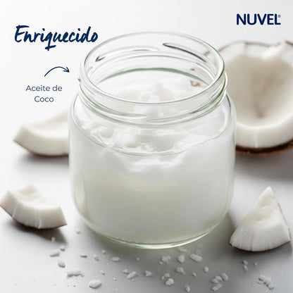 Nuvel Crema Corporal Hidratante con Aceite de Coco, 750 ml | Hidratación Profunda para Cuidado Facial y Corporal | Crema Humectante para Piel Seca o Grasa