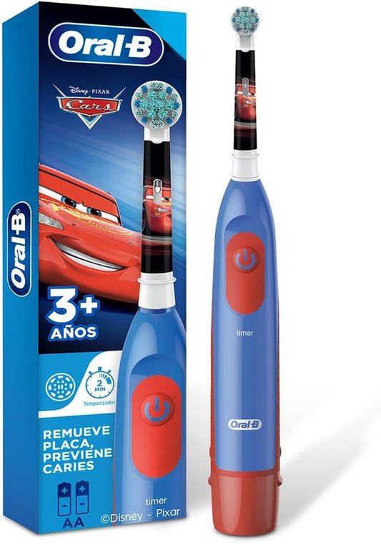 Oral-B  Cepillo de Dientes Eléctrico para Niños +3 años, Cars, Cabezal Redondo, 1 Mango 1 Cabezal