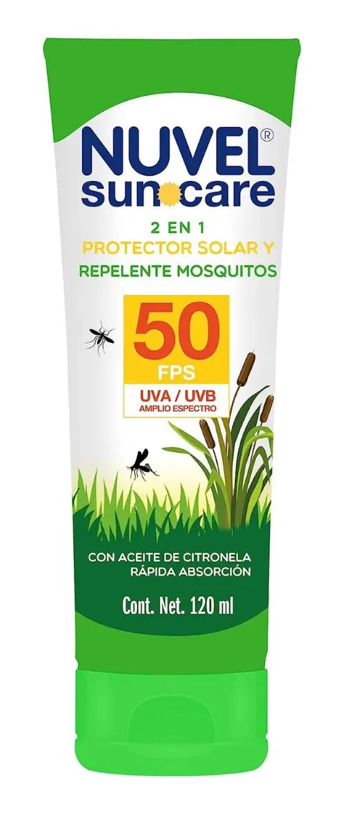 Protector Solar Fps 50 Con Repelente Mosquitos Nuvel Suncare