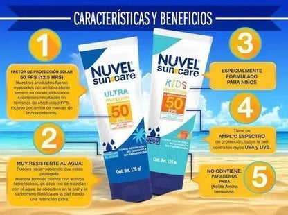 Bloqueador Solar Fps 50 Nuvel Suncare 120 Ml
