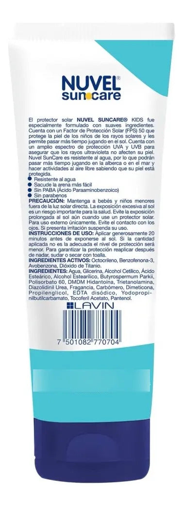 Protector Solar Infantil Nuvel SunCare Kids FPS 50 Alta Protección 120ml