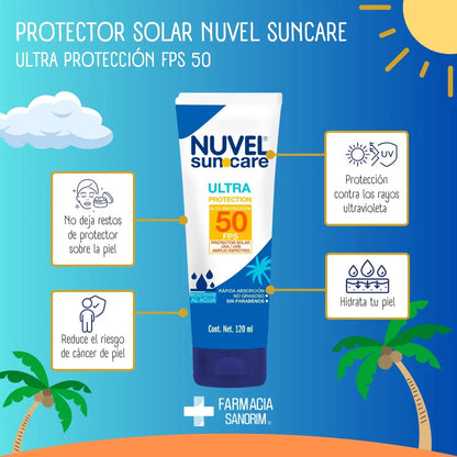 Bloqueador Solar Fps 50 Nuvel Suncare 120 Ml