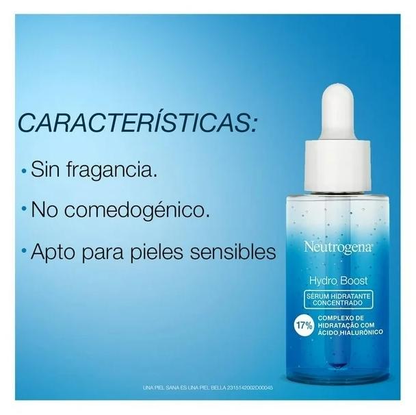 Serum Hidratante Concentrado Neutrogena Hydro Boost 30ml.