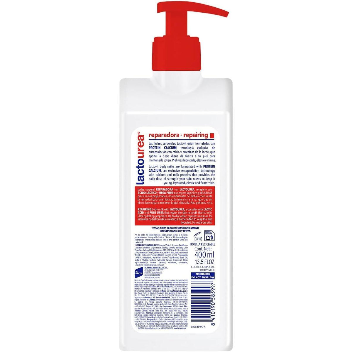 Lactovit - Crema Corporal Lactourea - Hidratante y Reparadora - 400 ml