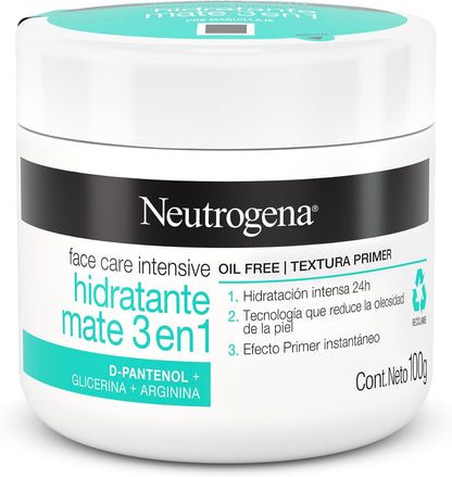 Crema Hidratante Neutrogena Face Care Intensive Facial Mate 3 en 1 D-Pantenol 100g
