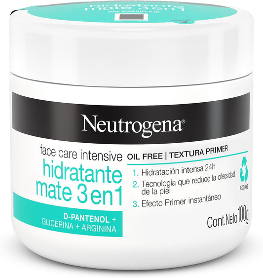 Crema Hidratante Neutrogena Face Care Intensive Facial Mate 3 en 1 D-Pantenol 100g