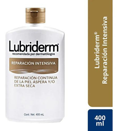 Crema Corporal Reparación Intensiva Lubriderm piel aspera y extra seca Día/Noche 400mL