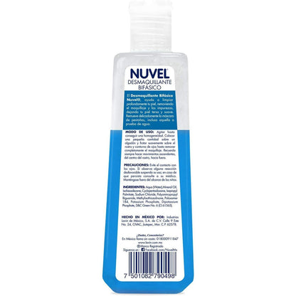 Nuvel Desmaquillante Bifásico Facial con Retinol, Elimina Maquillaje a Prueba de Agua sin Frotar, Todo Tipo de Piel, 235 ml