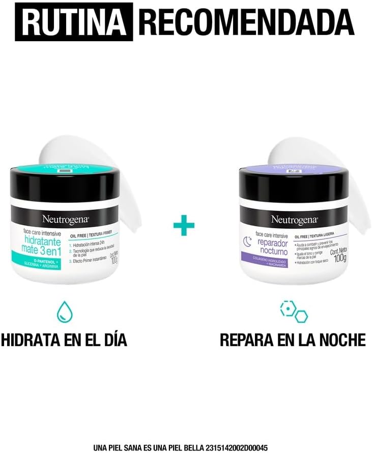 Crema Hidratante Neutrogena Face Care Intensive Facial Mate 3 en 1 D-Pantenol 100g