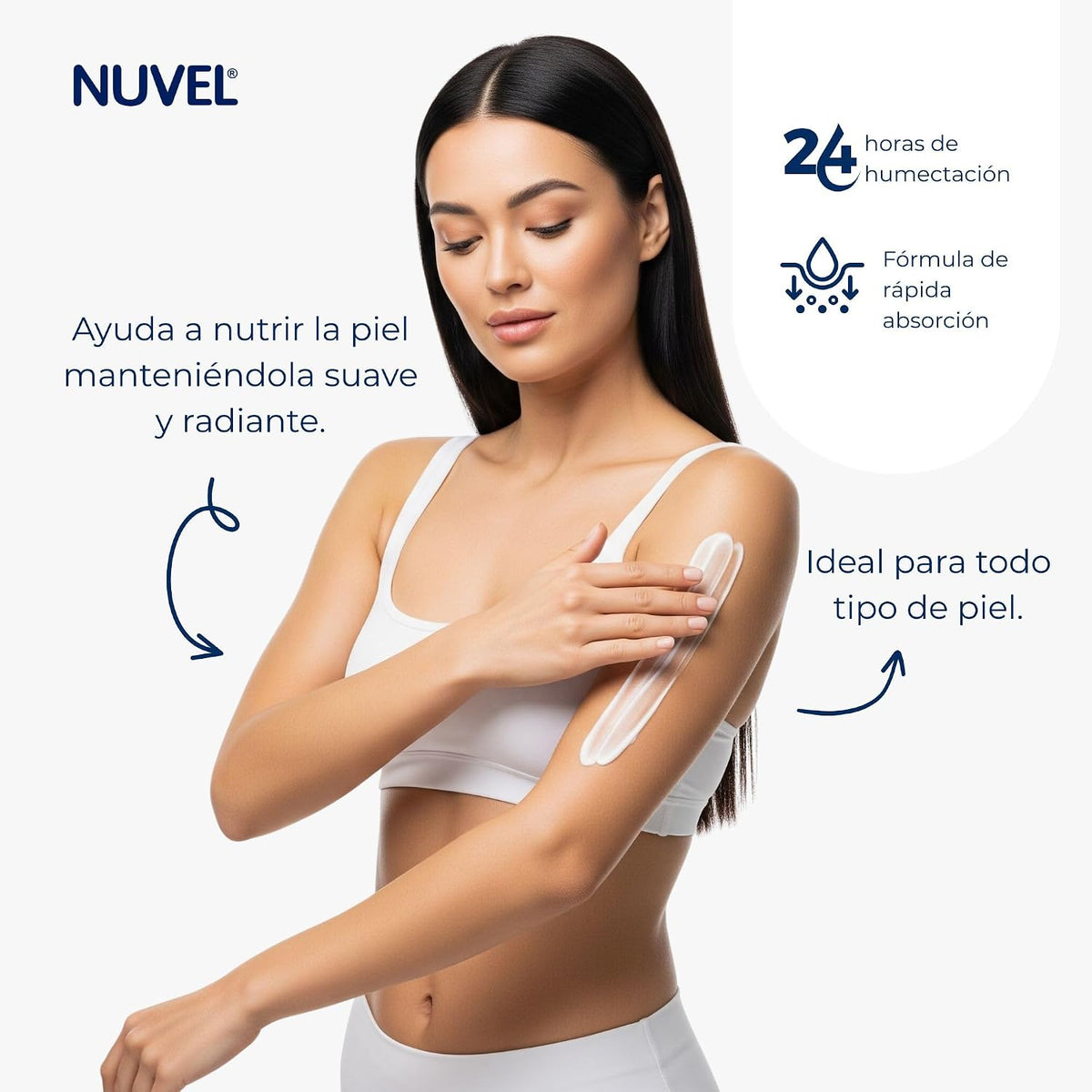 Crema Corporal e Hidratante Facial con Miel y Avena, Nuvel 750 ml | Crema Hidratante para Piel Normal y Seca, Uso Diario, Suaviza y Nutre la Piel
